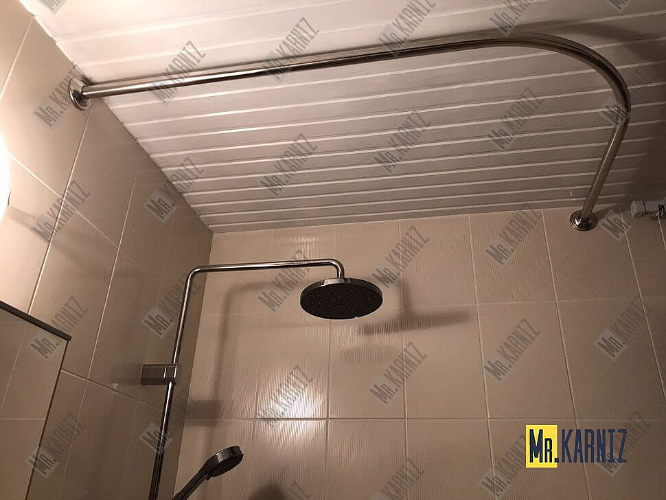 Карниз для душа Угловой Г образный 90х90 Усиленный 25 мм фото 15