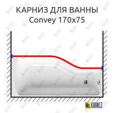 Карниз для ванны 1 MarKa Convey Передний борт 170х75 Усиленный 20 мм MrKARNIZ