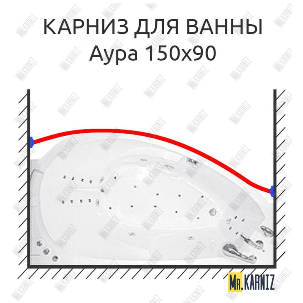 Карниз для ванны Цвет и стиль Аура Передний борт 150х90 Усиленный 25 мм MrKARNIZ Карниз для ванны Цвет и стиль Аура Передний борт 150х90 Усиленный 25 мм MrKARNIZ