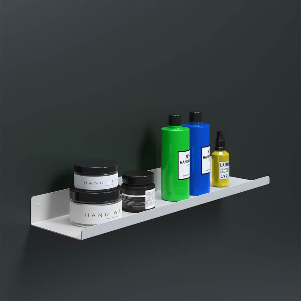 Настенная навесная полка для ванной комнаты 50x12x5 Белая