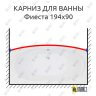 Карниз для ванны Bas Фиеста Передний борт 194х90 Усиленный 25 мм MrKARNIZ фото 1