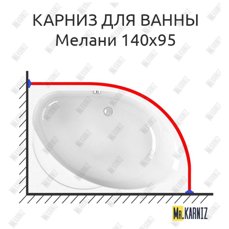 Карниз для ванны Radomir Мелани 140х95 Усиленный 25 мм MrKARNIZ Карниз для ванны Radomir Мелани 140х95 Усиленный 25 мм MrKARNIZ