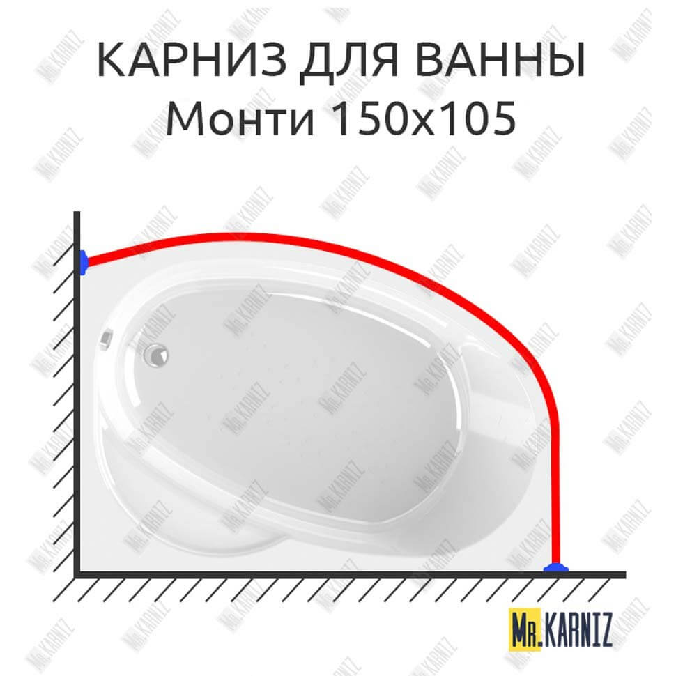 Карниз для ванны Radomir Монти Угловой 150х105 Усиленный 25 мм MrKARNIZ Карниз для ванны Radomir Монти Угловой 150х105 Усиленный 25 мм MrKARNIZ