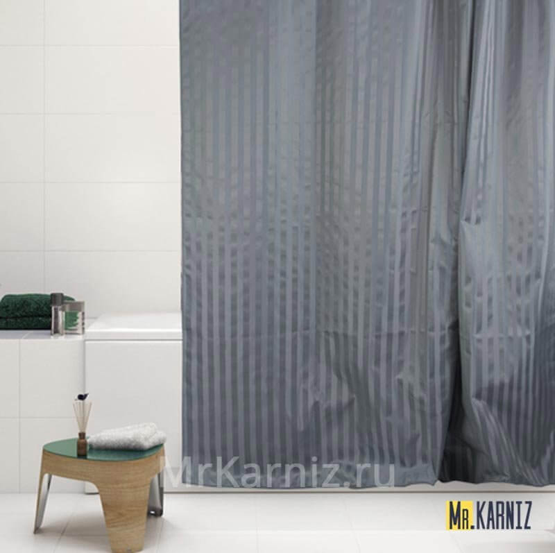 Штора для ванной HILTON серая