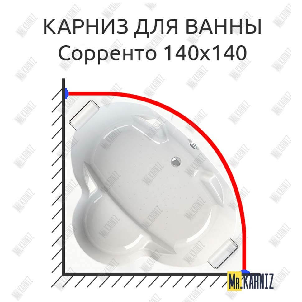 Карниз для ванны Radomir Сорренто 140х140 Усиленный 25 мм MrKARNIZ Карниз для ванны Radomir Сорренто 140х140 Усиленный 25 мм MrKARNIZ
