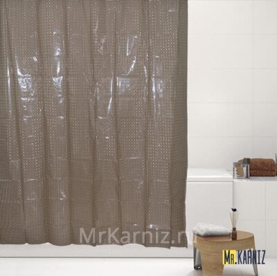 Штора для ванной 3D коричневая