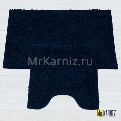 Комплект ковриков для ванной и туалета Люкс синий