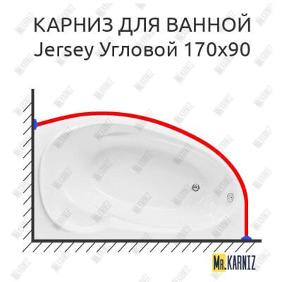 Карниз для ванной Aquanet Jersey Угловой 170х90 Усиленный 25 мм MrKARNIZ