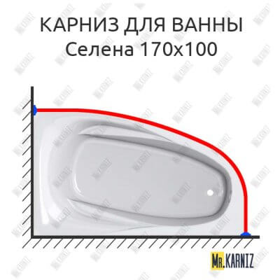 Карниз для ванны Astra-form Селена 170х100 Усиленный 25 мм MrKARNIZ
