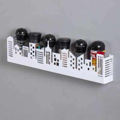 Полка для кухни для специй 50 см белая. Полочка для кухни металлическая