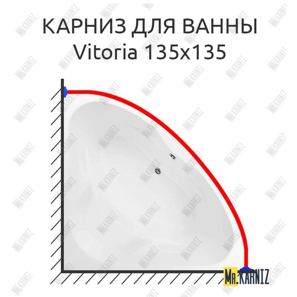 Карниз для ванны Aquanet Vitoria 135х135 Усиленный 20 мм MrKARNIZ Карниз для ванны Aquanet Vitoria 135х135 Усиленный 20 мм MrKARNIZ
