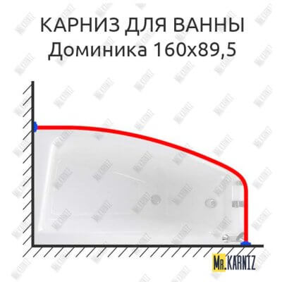 Карниз для ванны Фэма Доминика 160 Усиленный 25 мм MrKARNIZ
