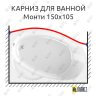 Карниз для ванной Vannesa Монти Передний борт 150х105 Усиленный 25 мм MrKARNIZ фото 1