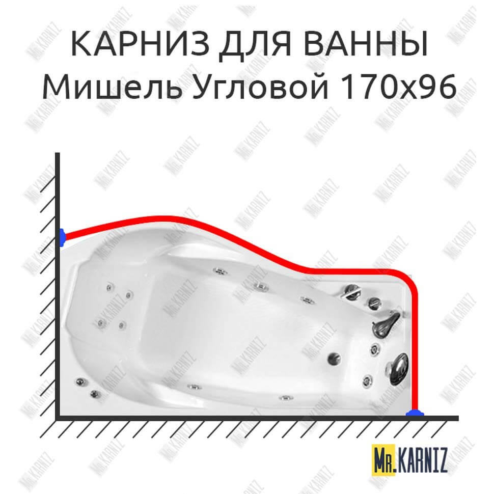 Карниз для ванны Triton Мишель Угловой 170х96 Усиленный 25 мм MrKARNIZ Карниз для ванны Triton Мишель Угловой 170х96 Усиленный 25 мм MrKARNIZ